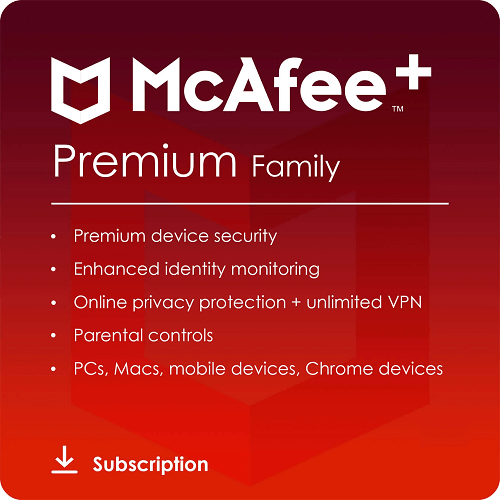 McAfee+ Premium Family – 1 Year / Unlimited Devices