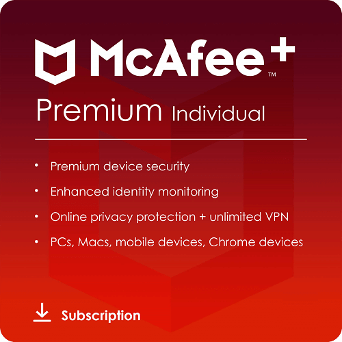 McAfee+ Premium Individual – 1 Year / Unlimited Devices