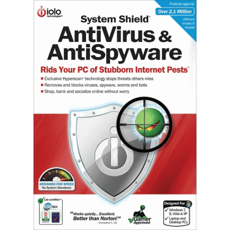 iolo System Shield AntiVirus & AntiSpyware – 1 Year / 10 PCs iolo System Shield AntiVirus & AntiSpyware – 1 Year / 10 PCs